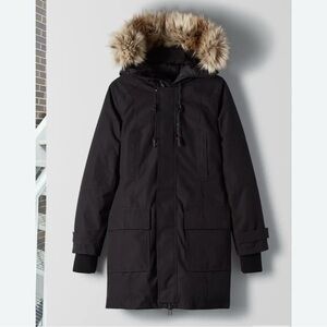 BANCROFT Black Parka with Faux Fur Hood